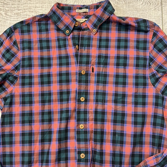 Duluth Trading Co Untucked Slim Fit Plaid Long Sleeve Shirt Mens - Picture 4 of 5